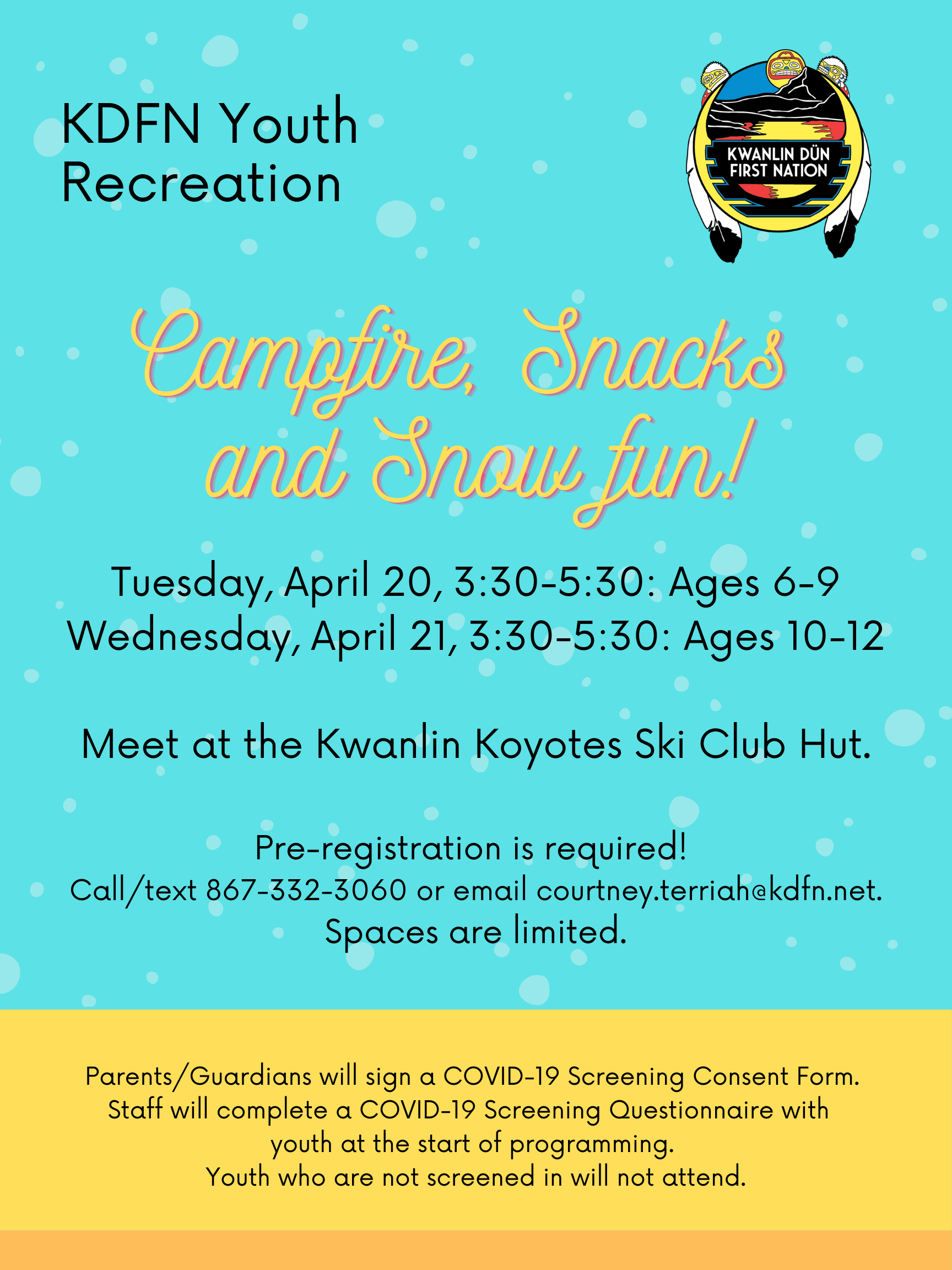 Campfire, Snacks and Snow Fun