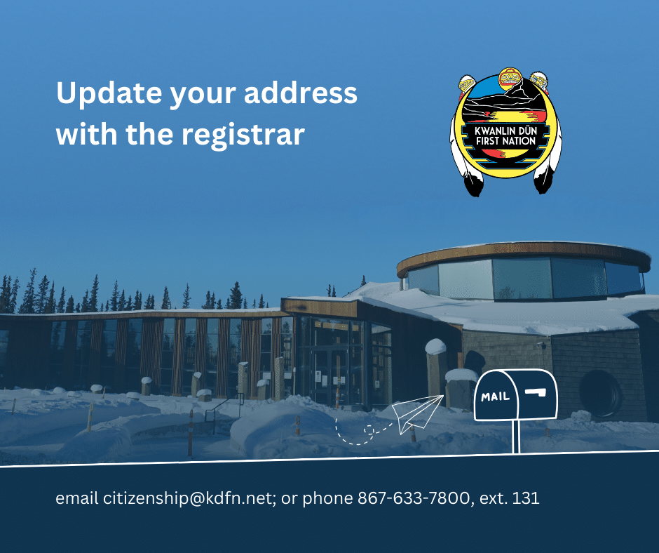 Update your address - Kwanlin Dün First Nation